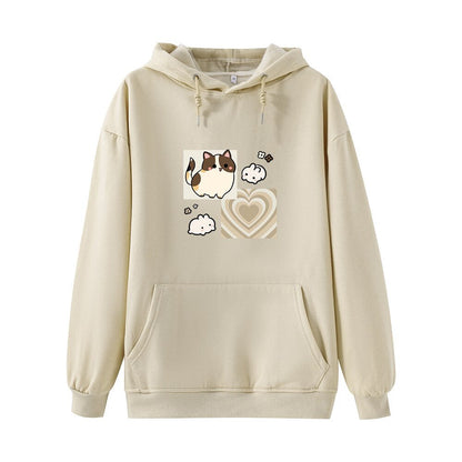 Chic Velvet Printed Hoodie