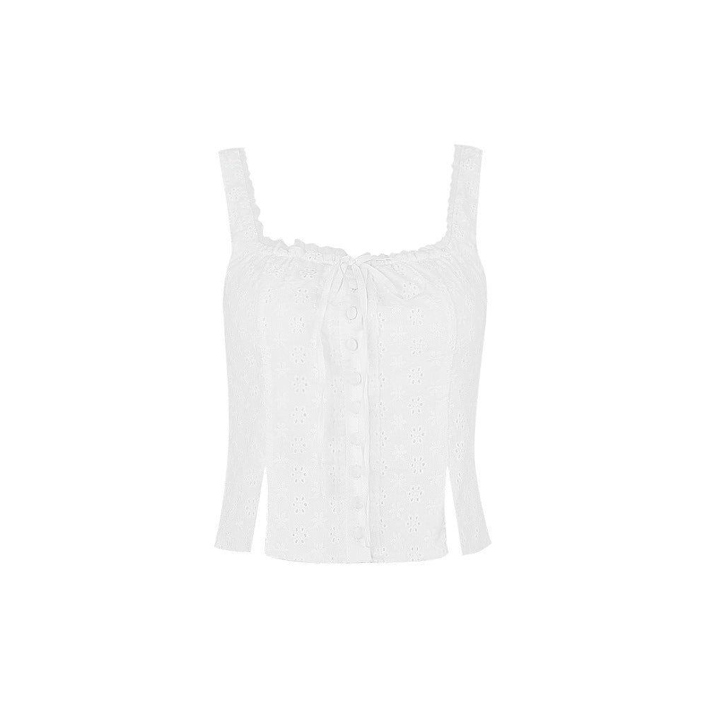 Chic Summer Women's Crop Top with Spaghetti Straps